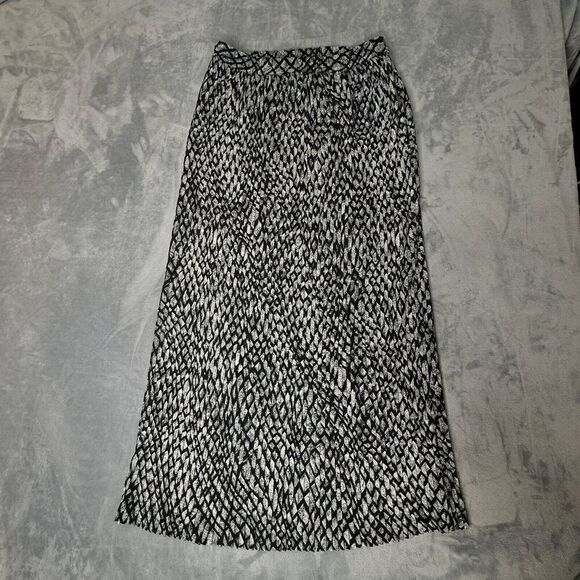 Adrienne Vittadini Sport Vintage Maxi Skirt Maxi Geometric Snake Look Plated USA - Picture 3 of 11